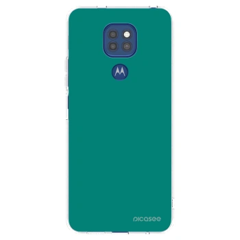 Picasee silikónový prehľadný obal pre Motorola Moto G9 Play - Emerald Mist