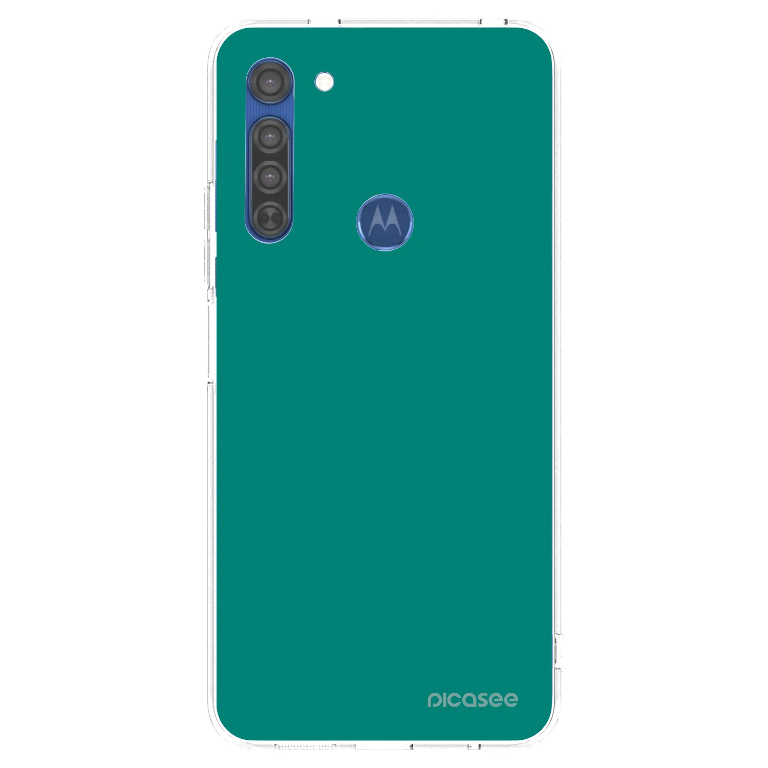 Picasee silikónový prehľadný obal pre Motorola Moto G8 - Emerald Mist