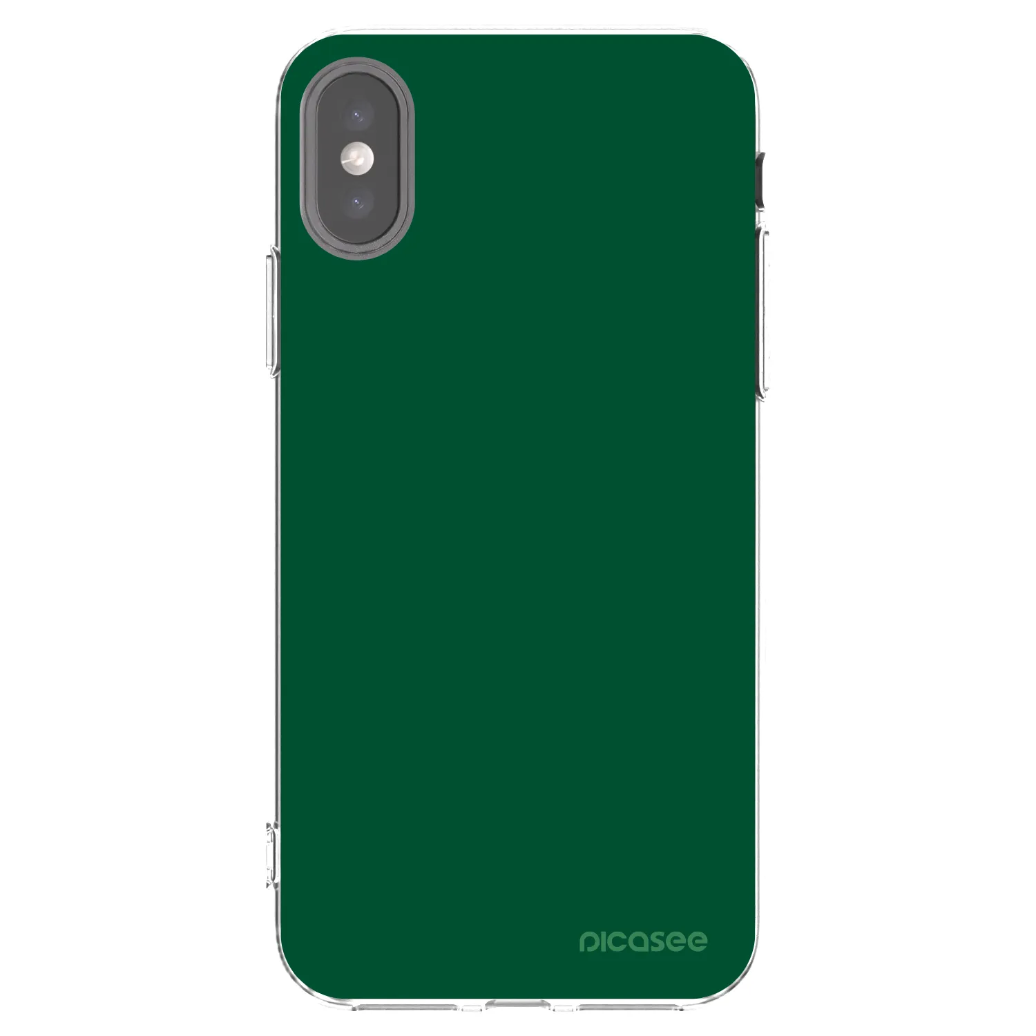 Picasee silikónový prehľadný obal pre Apple iPhone X/XS - Green Gleam