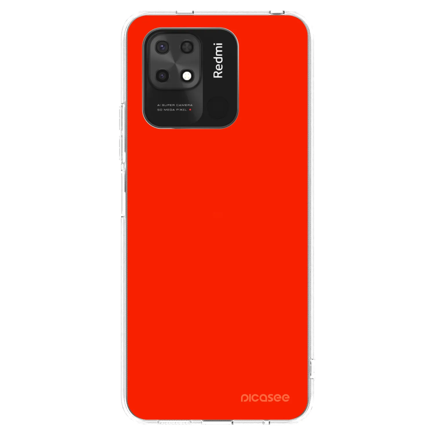 Silikónový prehľadný obal pre Xiaomi Redmi 10C - Maranello Red