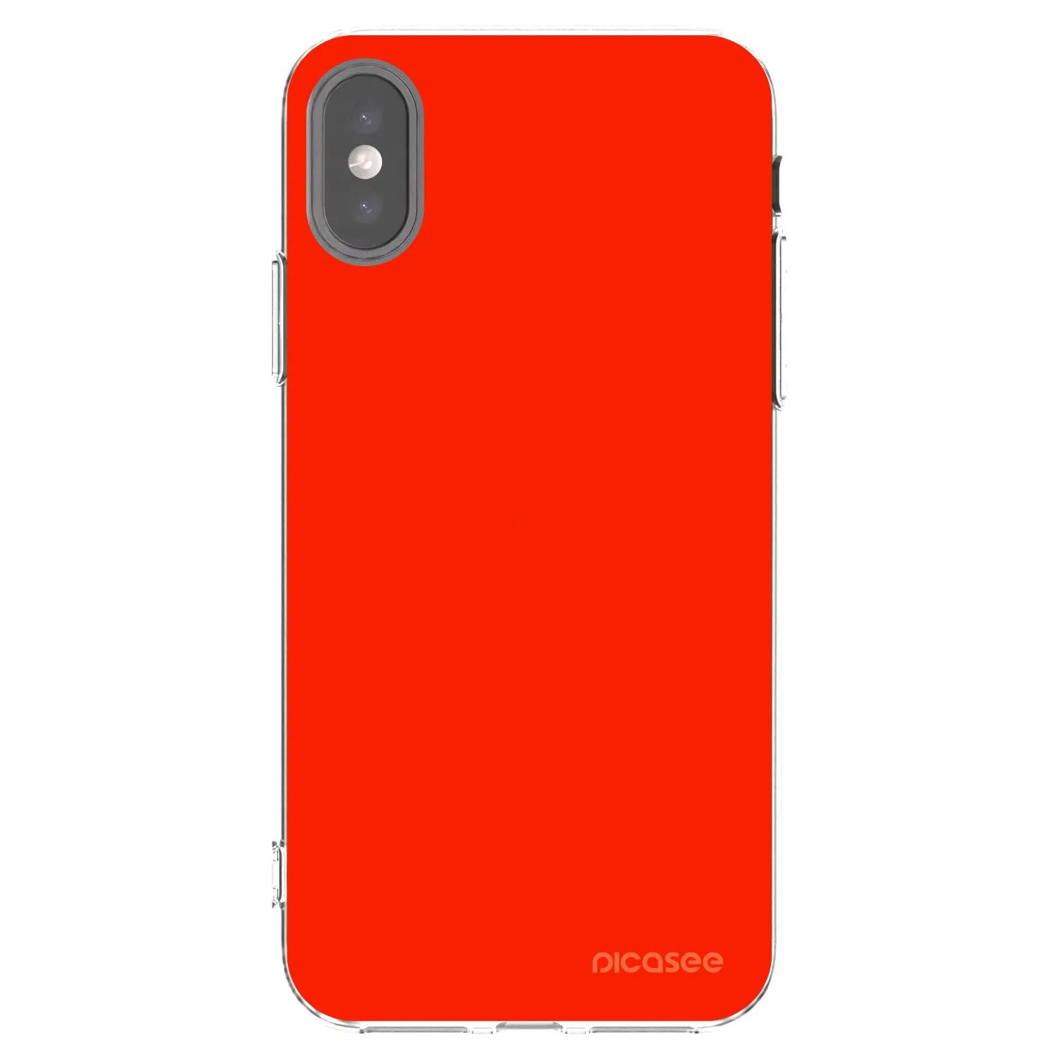 Picasee silikónový prehľadný obal pre Apple iPhone X/XS - Maranello Red