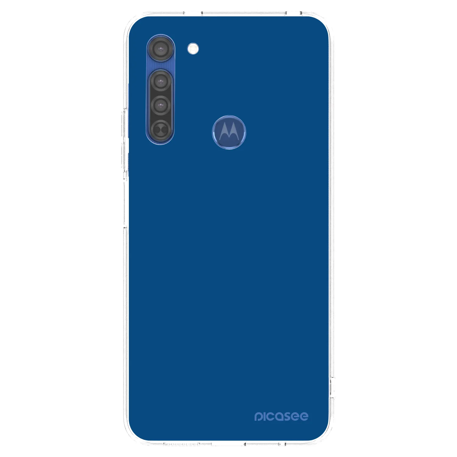 Picasee silikónový prehľadný obal pre Motorola Moto G8 - Navy Blue