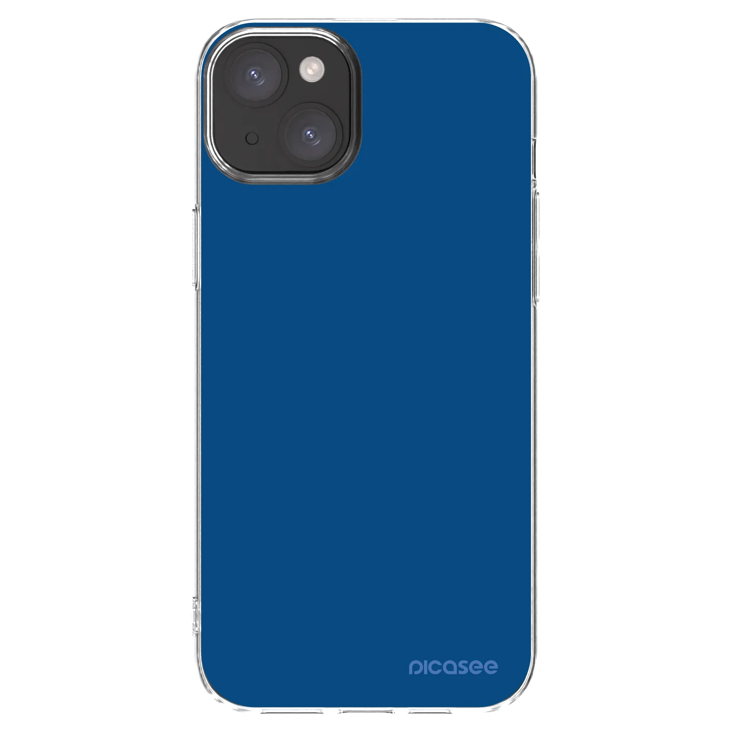 Picasee silikónový prehľadný obal pre Apple iPhone 15 Plus - Navy Blue