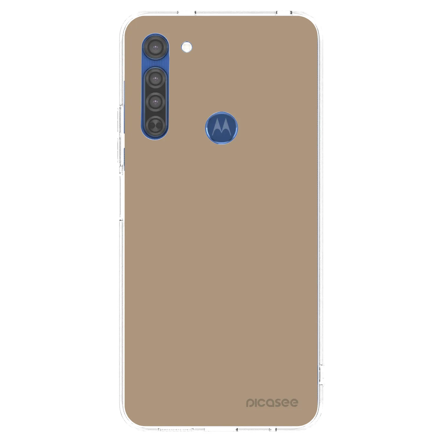 Picasee silikónový prehľadný obal pre Motorola Moto G8 - Soft Sand