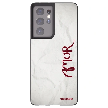 Picasee silikónový čierny obal pre Samsung Galaxy S21 Ultra 5G G998B - Amor
