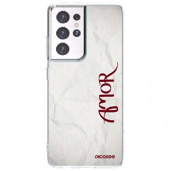 Picasee silikónový prehľadný obal pre Samsung Galaxy S21 Ultra 5G G998B - Amor