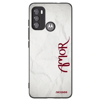 Picasee silikónový čierny obal pre Motorola Moto G60 - Amor