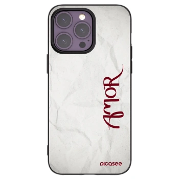 Picasee silikónový čierny obal pre Apple iPhone 14 Pro Max - Amor