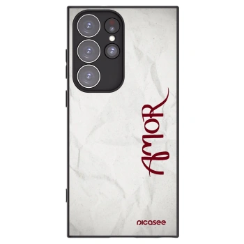 Picasee silikónový čierny obal pre Samsung Galaxy S23 Ultra 5G - Amor