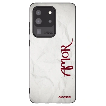 Picasee silikónový čierny obal pre Samsung Galaxy S20 Ultra 5G G988F - Amor