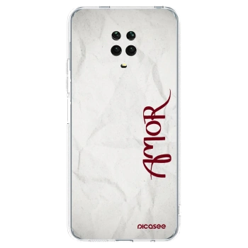Picasee silikónový prehľadný obal pre Xiaomi Redmi Note 9 Pro - Amor