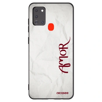 Picasee silikónový čierny obal pre Samsung Galaxy A21s - Amor