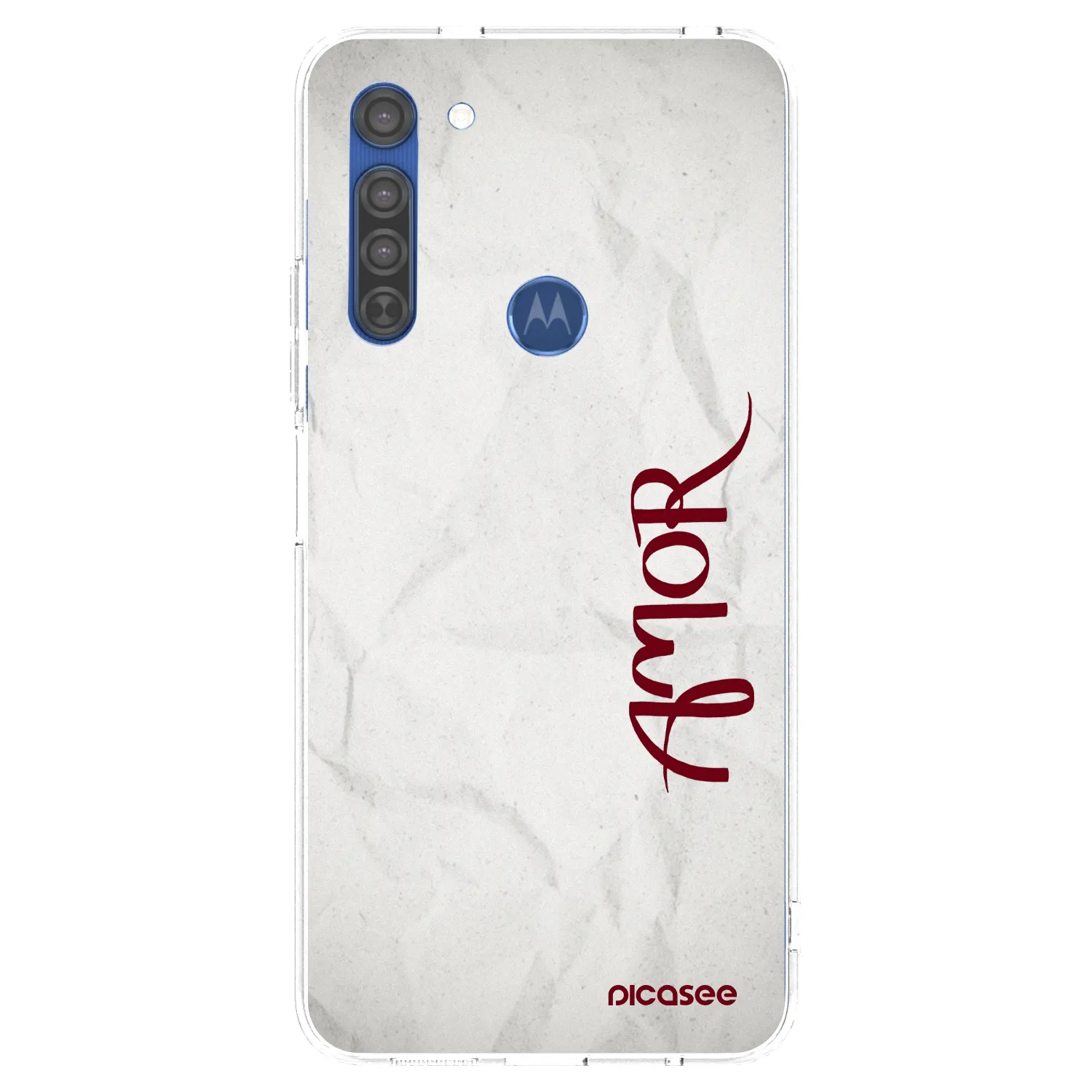 Silikónový prehľadný obal pre Motorola Moto G8 - Amor