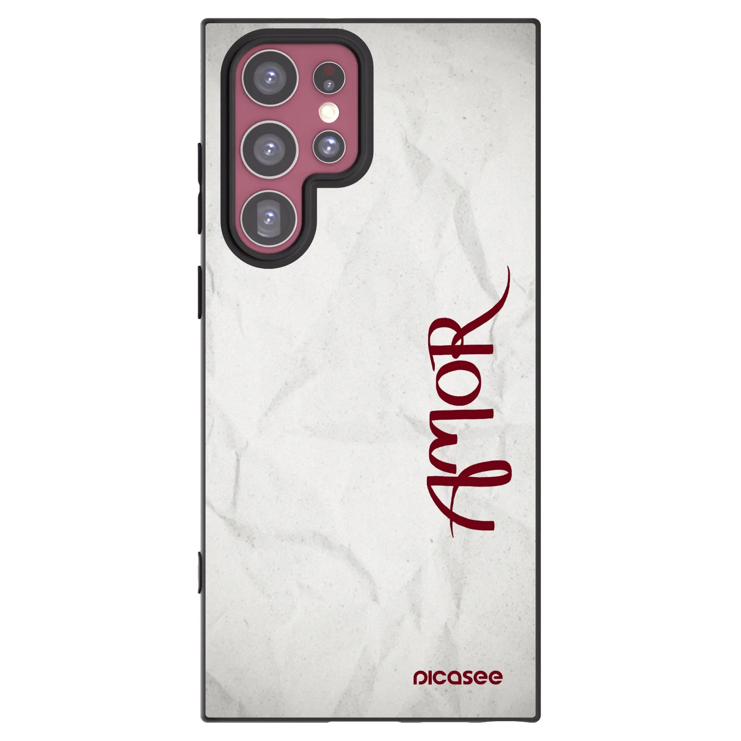 Picasee silikónový čierny obal pre Samsung Galaxy S22 Ultra 5G - Amor
