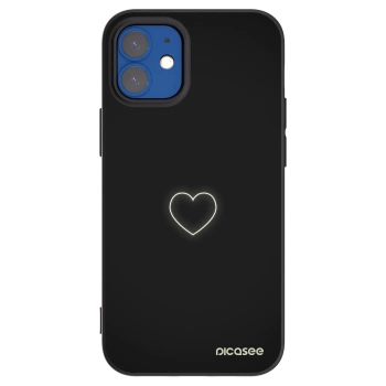 Picasee silikónový čierny obal pre Apple iPhone 12 mini - Heart
