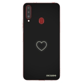 Picasee silikónový prehľadný obal pre Samsung Galaxy A20s - Heart