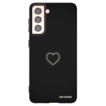Picasee silikónový čierny obal pre Samsung Galaxy S21 5G G991B - Heart