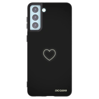 Picasee silikónový čierny obal pre Samsung Galaxy S21+ 5G G996F - Heart