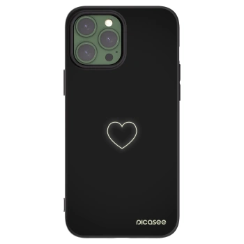 Picasee silikónový čierny obal pre Apple iPhone 13 Pro Max - Heart