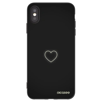 Picasee silikónový čierny obal pre Apple iPhone XS Max - Heart