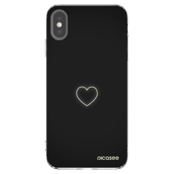 Picasee silikónový prehľadný obal pre Apple iPhone XS Max - Heart