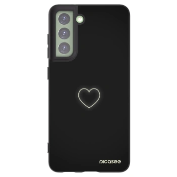 Picasee silikónový čierny obal pre Samsung Galaxy S21 FE 5G - Heart