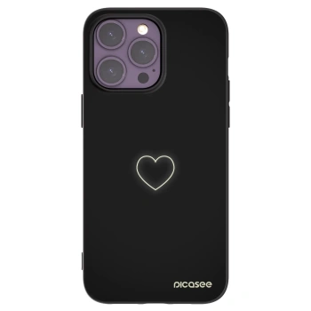 Picasee silikónový čierny obal pre Apple iPhone 14 Pro Max - Heart