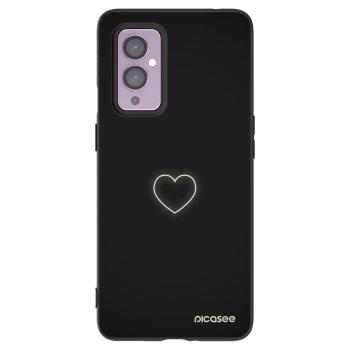 Picasee silikónový čierny obal pre OnePlus 9 - Heart