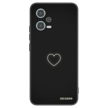 Picasee silikónový čierny obal pre Xiaomi Redmi Note 12 5G - Heart