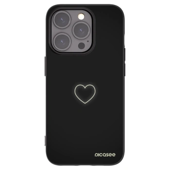 Picasee silikónový čierny obal pre Apple iPhone 15 Pro - Heart