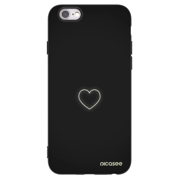 Picasee silikónový čierny obal pre Apple iPhone 6/6S - Heart