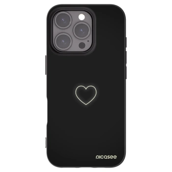 Picasee silikónový čierny obal pre Apple iPhone 16 Pro - Heart