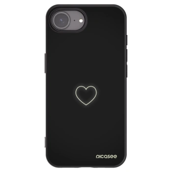 Picasee silikónový čierny obal pre Apple iPhone 16e - Heart