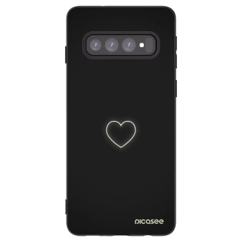 Picasee silikónový čierny obal pre Samsung Galaxy S10 G973 - Heart