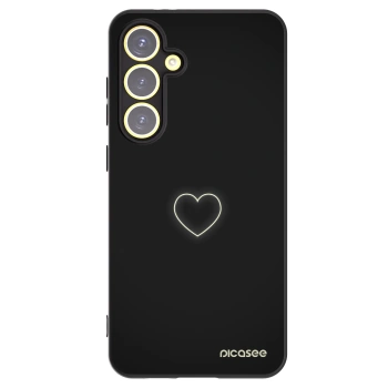 Picasee silikónový čierny obal pre Samsung Galaxy S24 FE S721B - Heart