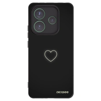 Picasee silikónový čierny obal pre Xiaomi Redmi Note 14 5G - Heart