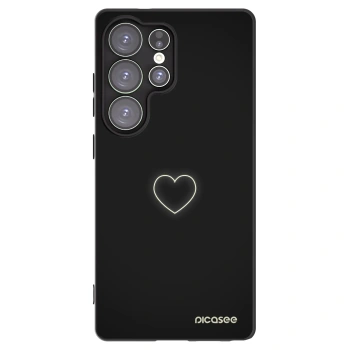Picasee silikónový čierny obal pre Samsung Galaxy S25 Ultra 5G - Heart