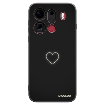 Picasee silikónový čierny obal pre OPPO Find X9 Pro - Heart