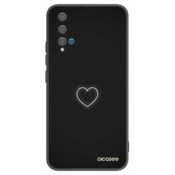 Picasee silikónový čierny obal pre Huawei Nova 5T - Heart