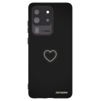 Picasee silikónový čierny obal pre Samsung Galaxy S20 Ultra 5G G988F - Heart