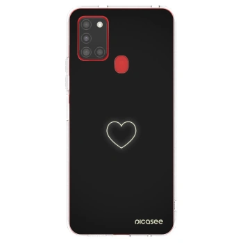 Picasee silikónový prehľadný obal pre Samsung Galaxy A21s - Heart