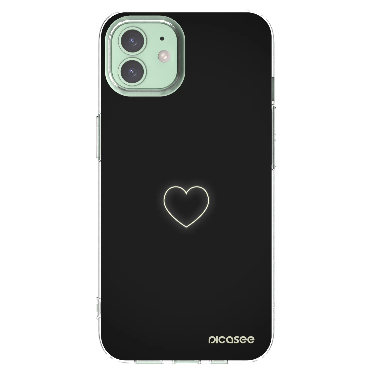 Picasee silikónový prehľadný obal pre Apple iPhone 12 - Heart