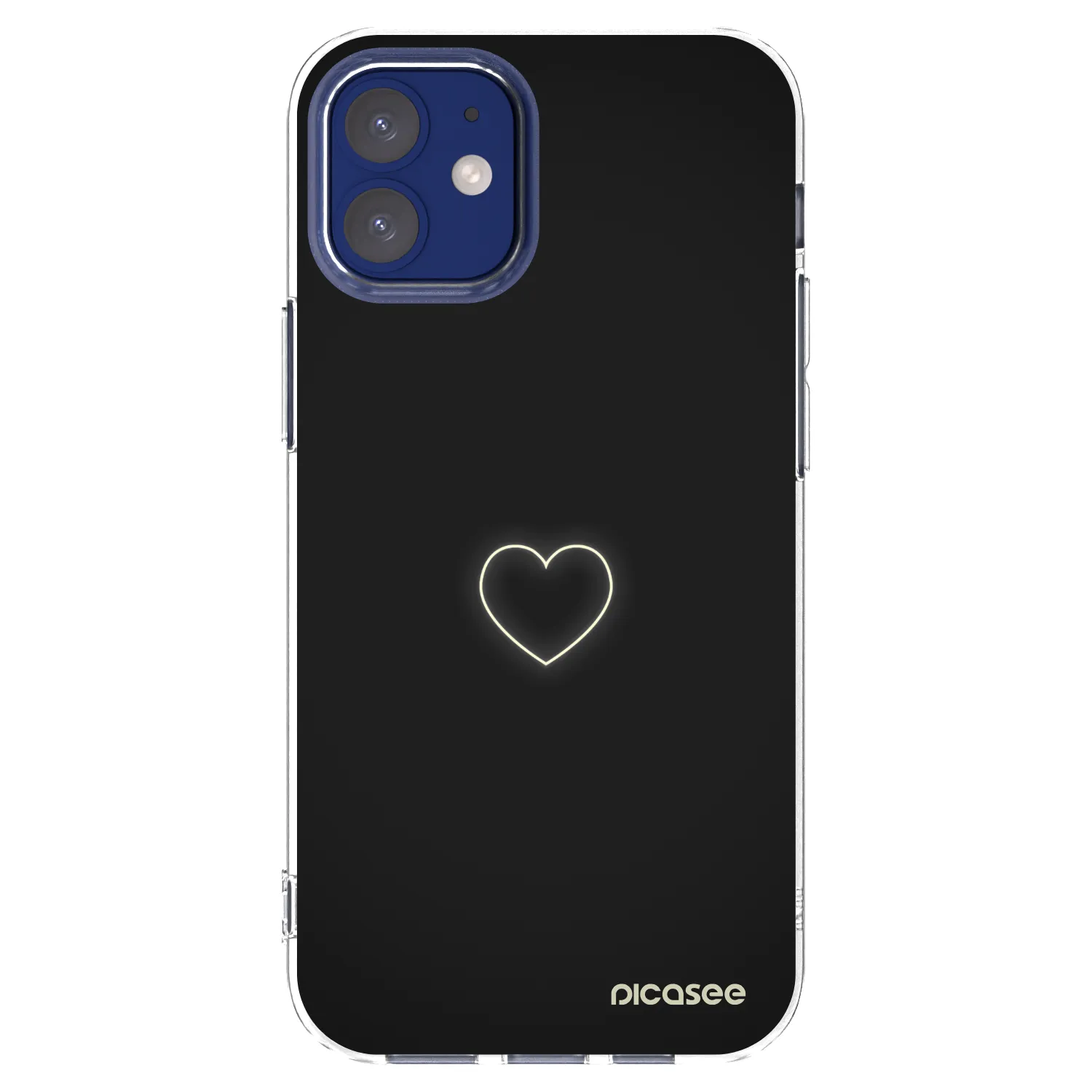 Silikónový prehľadný obal pre Apple iPhone 12 mini - Heart