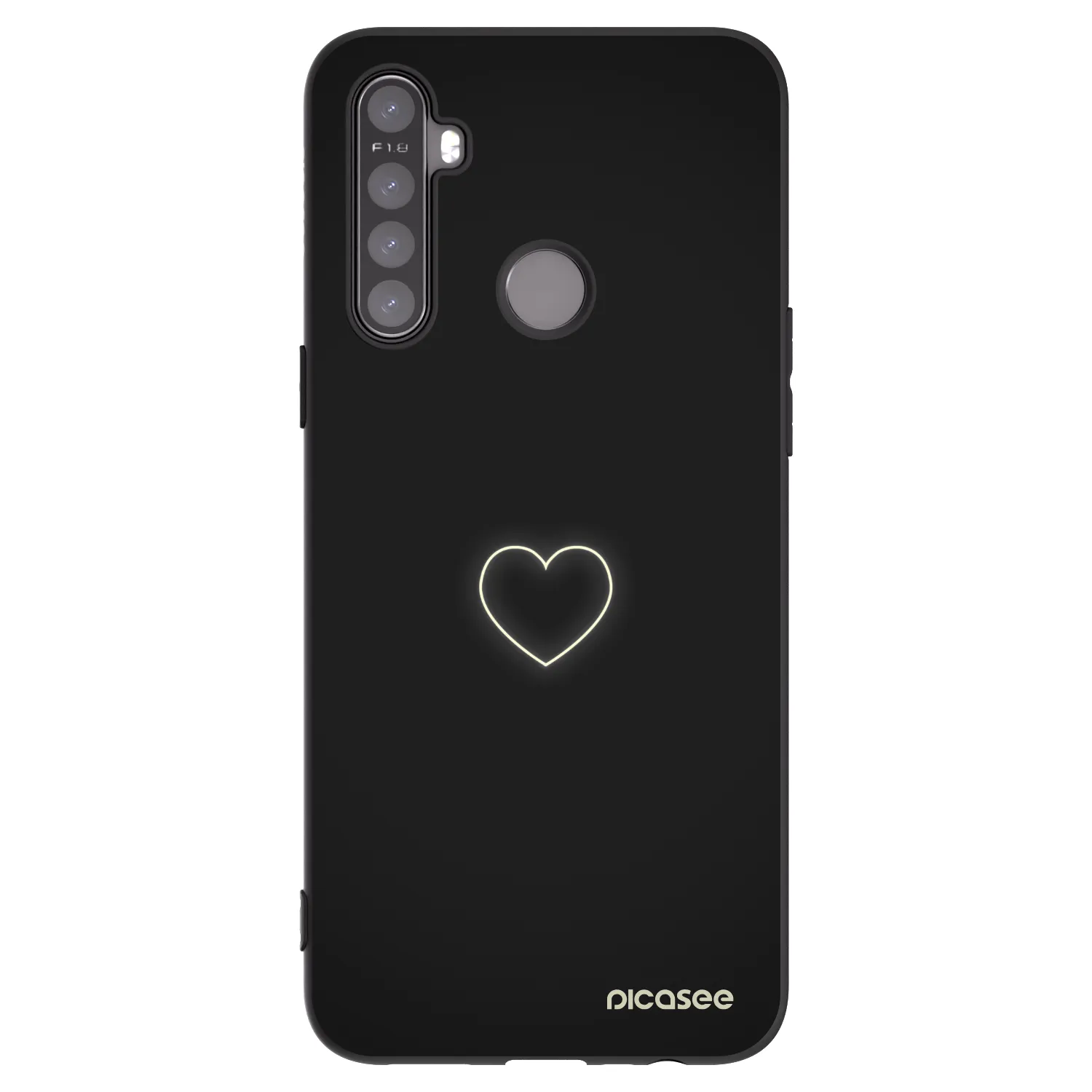 Picasee silikónový čierny obal pre Realme 5 - Heart