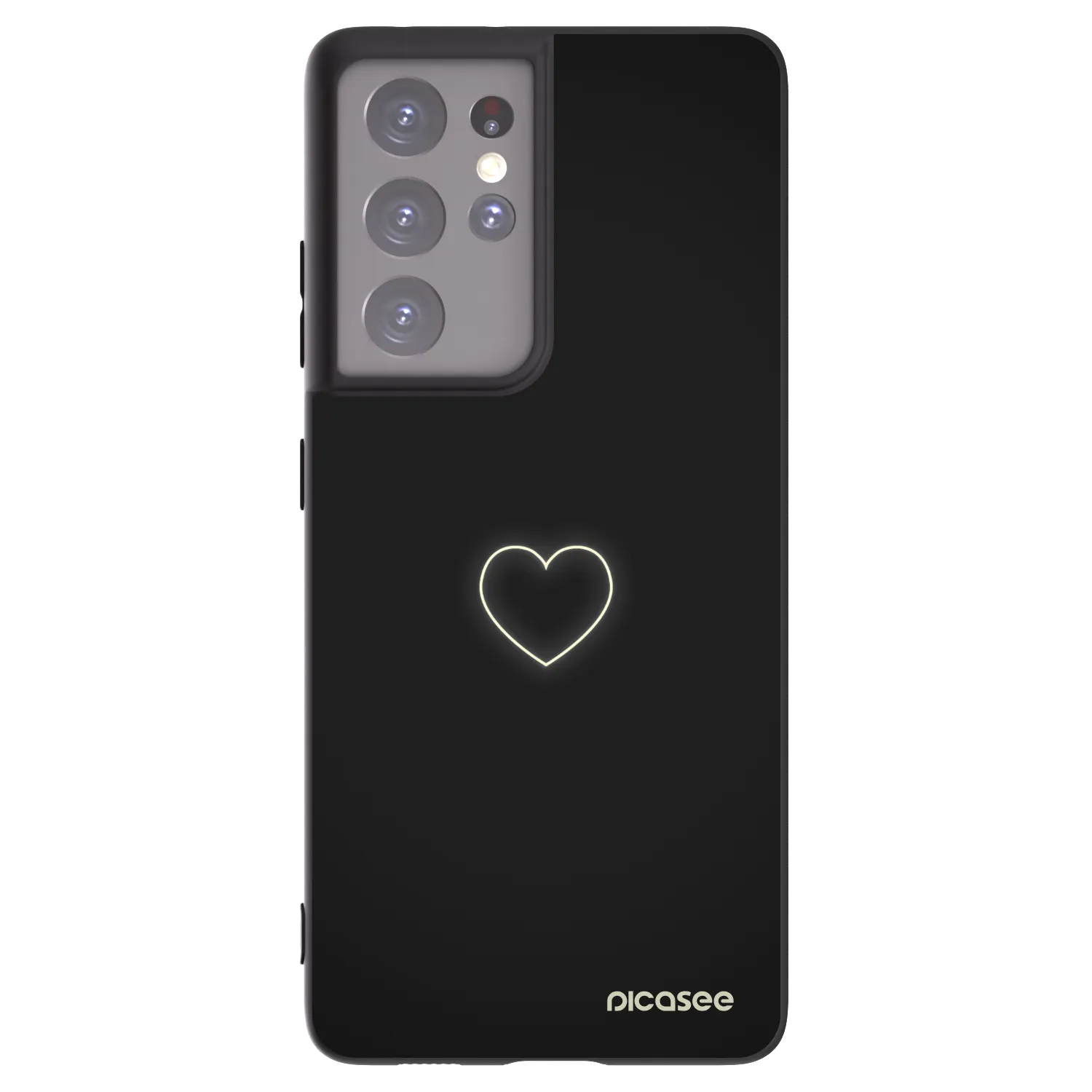 Silikónový čierny obal pre Samsung Galaxy S21 Ultra 5G G998B - Heart