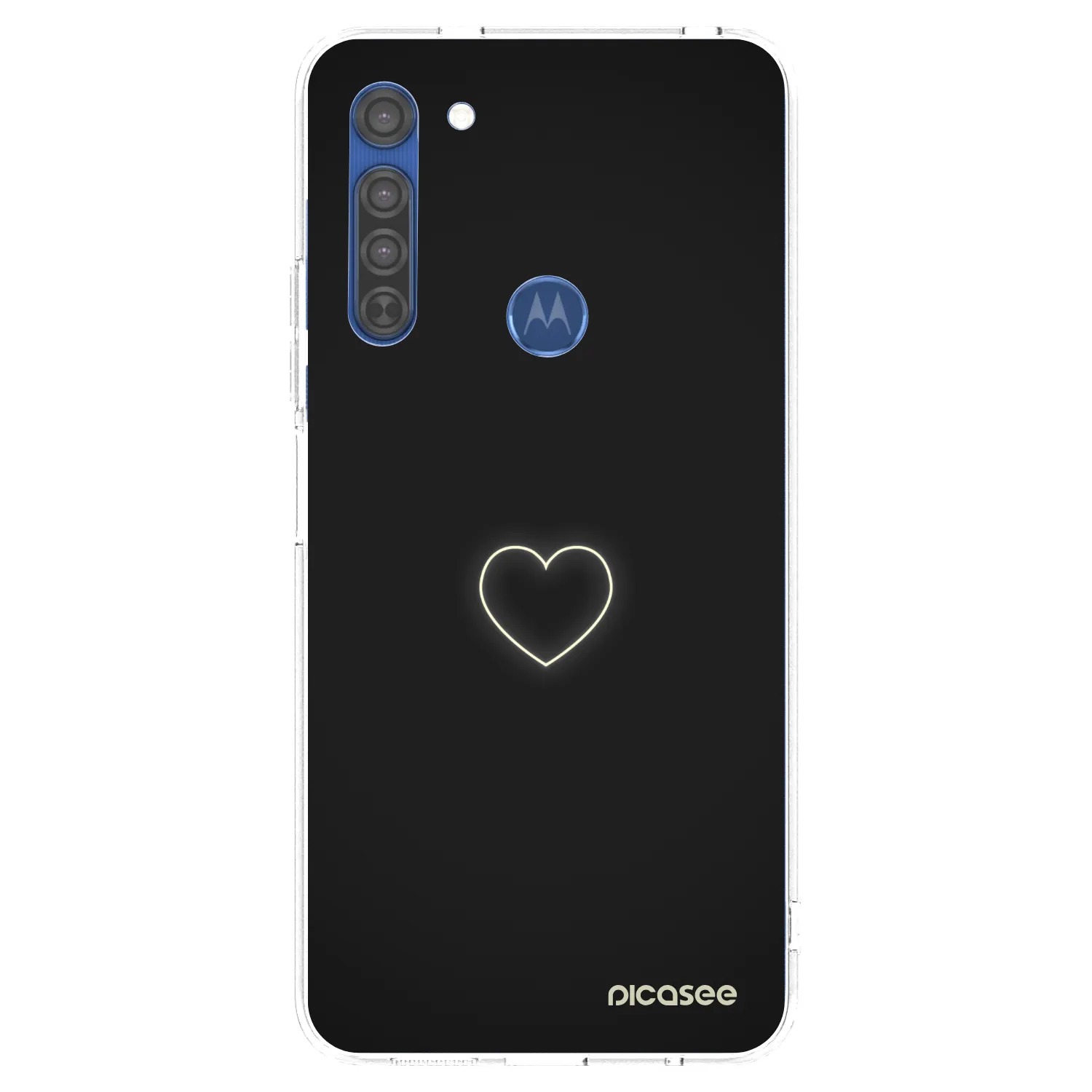 Silikónový prehľadný obal pre Motorola Moto G8 - Heart