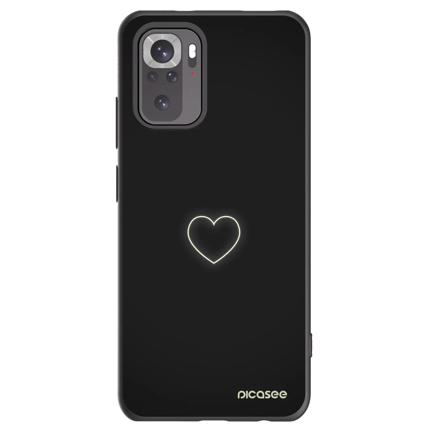 Picasee silikónový čierny obal pre Xiaomi Redmi Note 10 - Heart