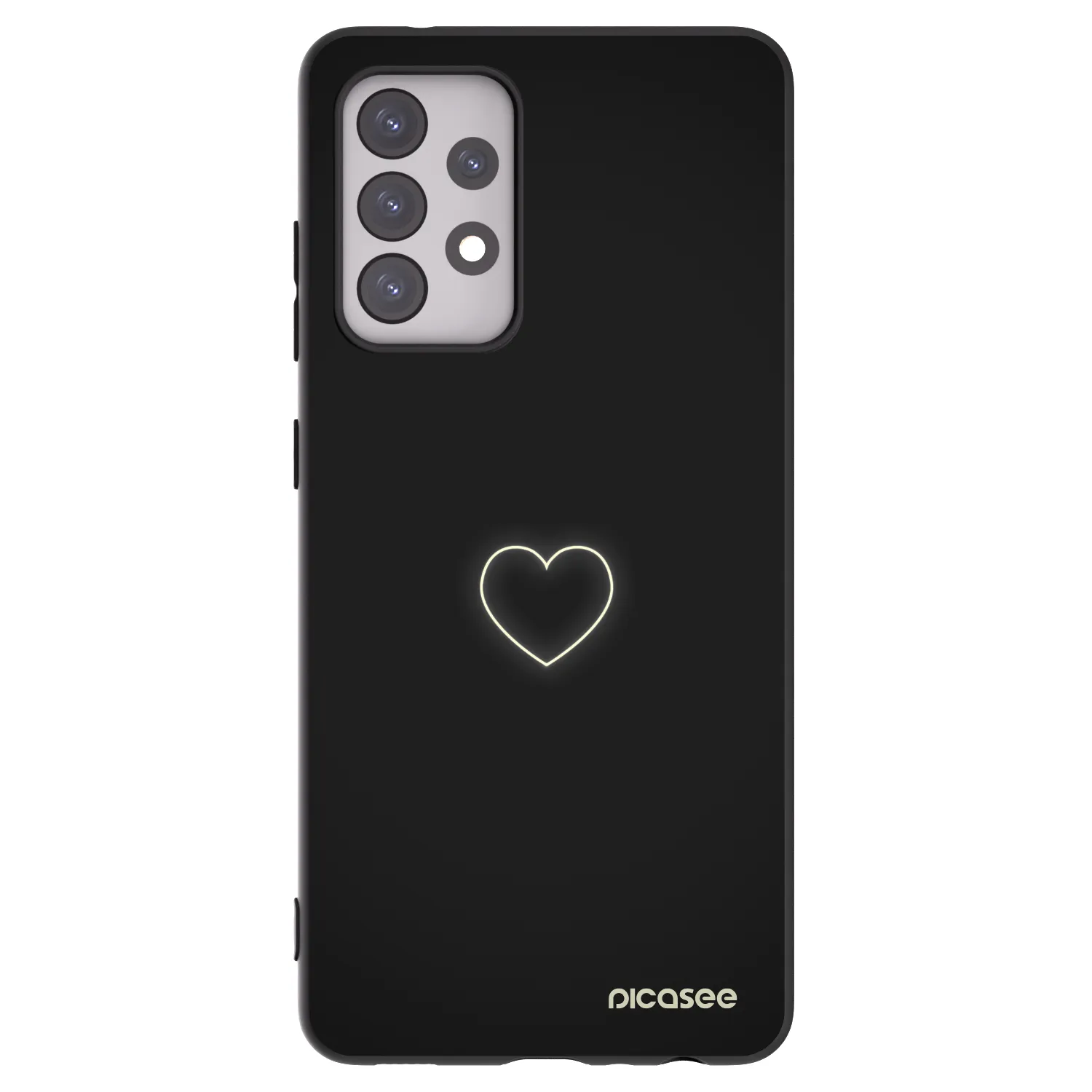 Picasee silikónový čierny obal pre Samsung Galaxy A52s 5G A528B - Heart