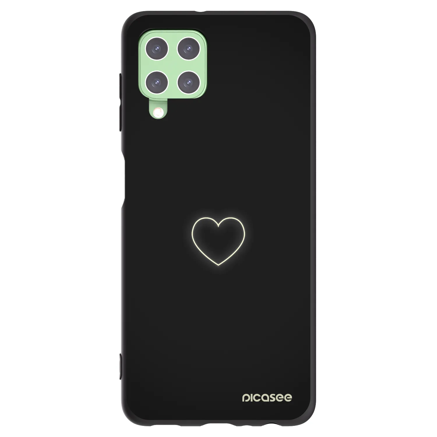 Picasee silikónový čierny obal pre Samsung Galaxy A22 A225F 4G - Heart