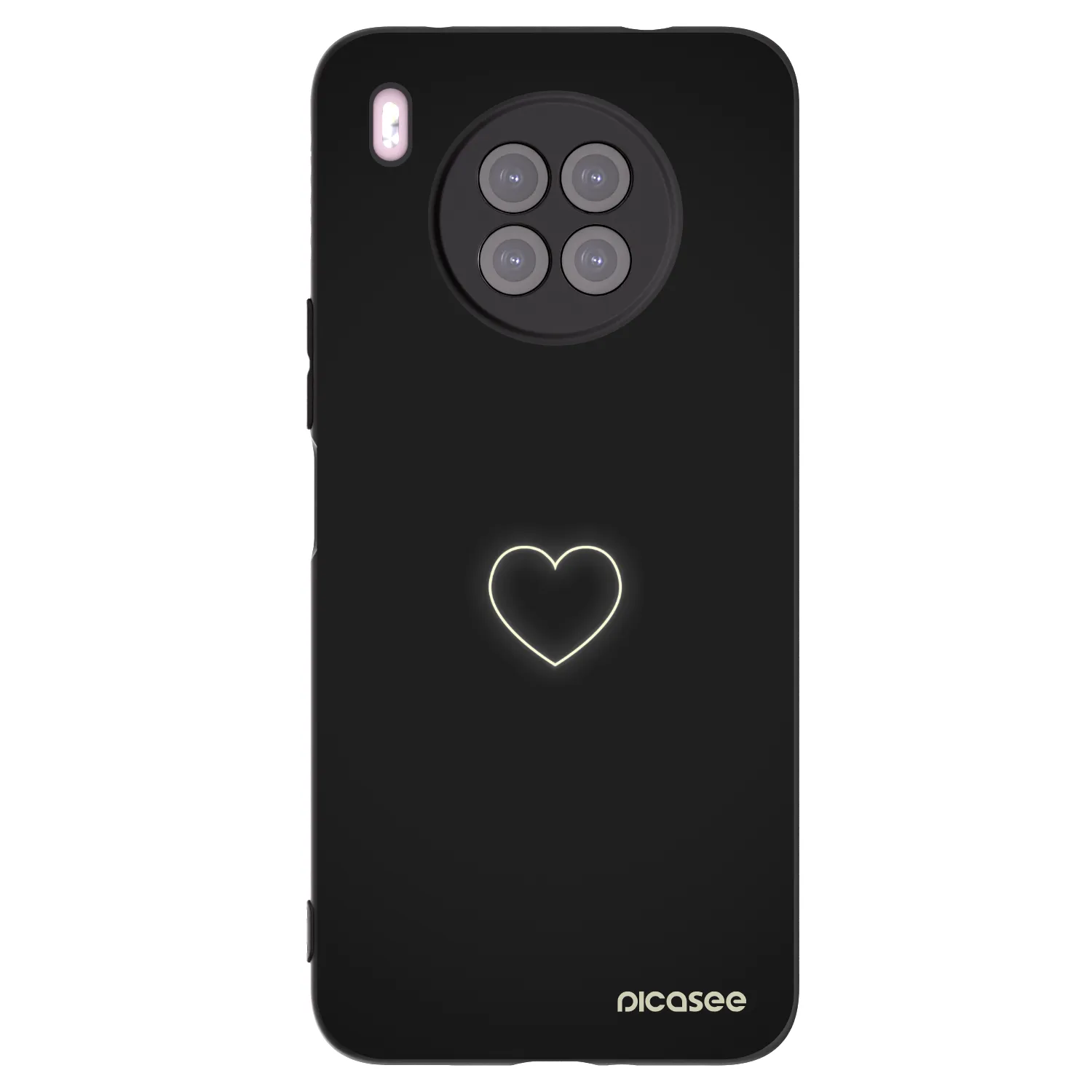 Picasee silikónový čierny obal pre Huawei Nova 8i - Heart